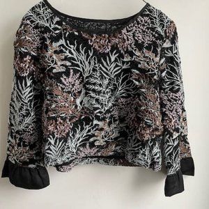 Goldie Top - Black embroidered